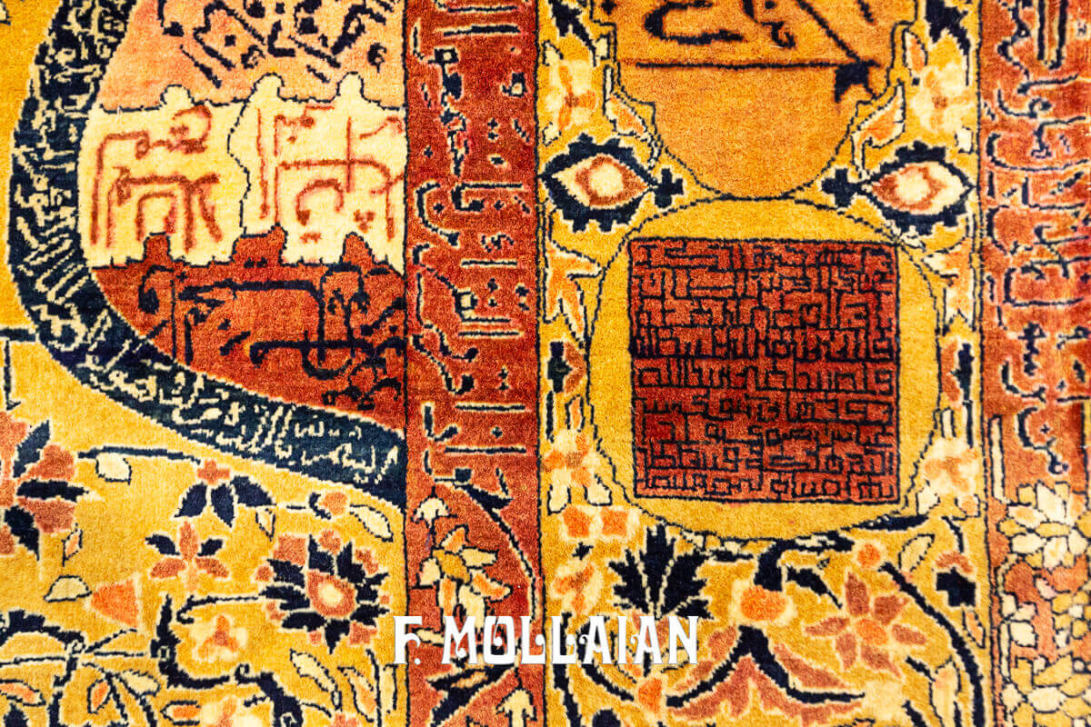 Antique Signed “Ghazan” Persian Kashan (Manchester Wool) “Prayer” Rug n°:629039
